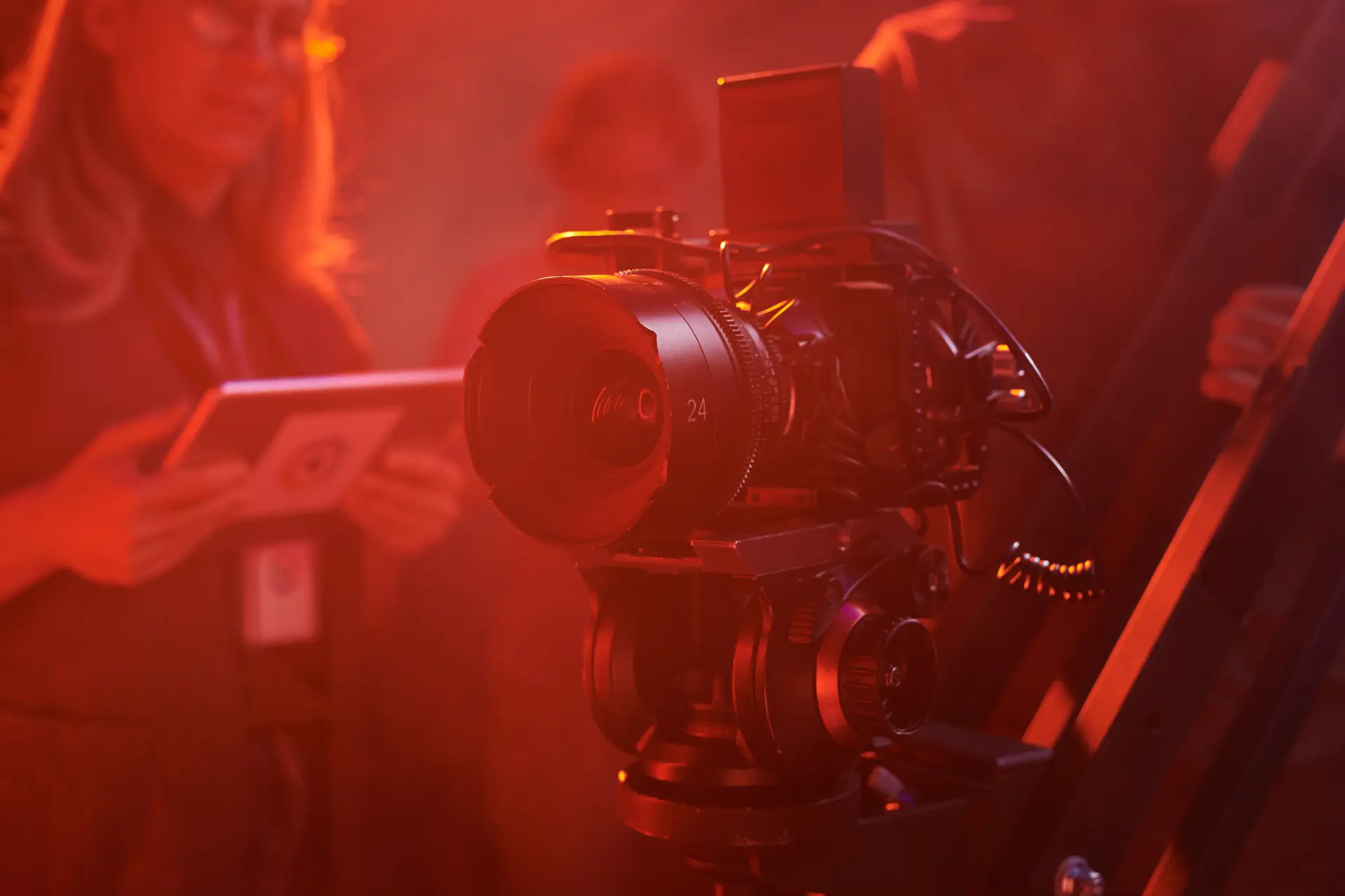 Camera and crew filming