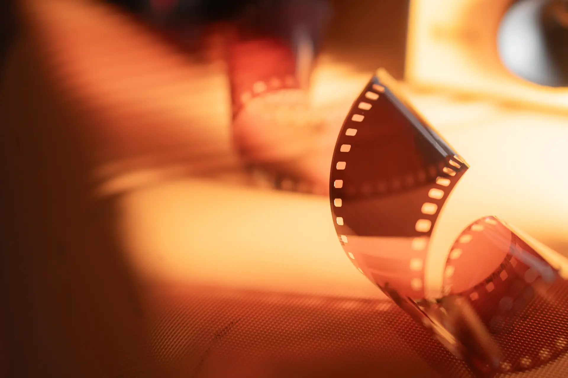 Close-up of 35mm film strip